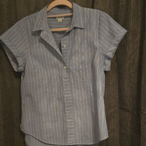 J. Crew Blue Striped Blouse
